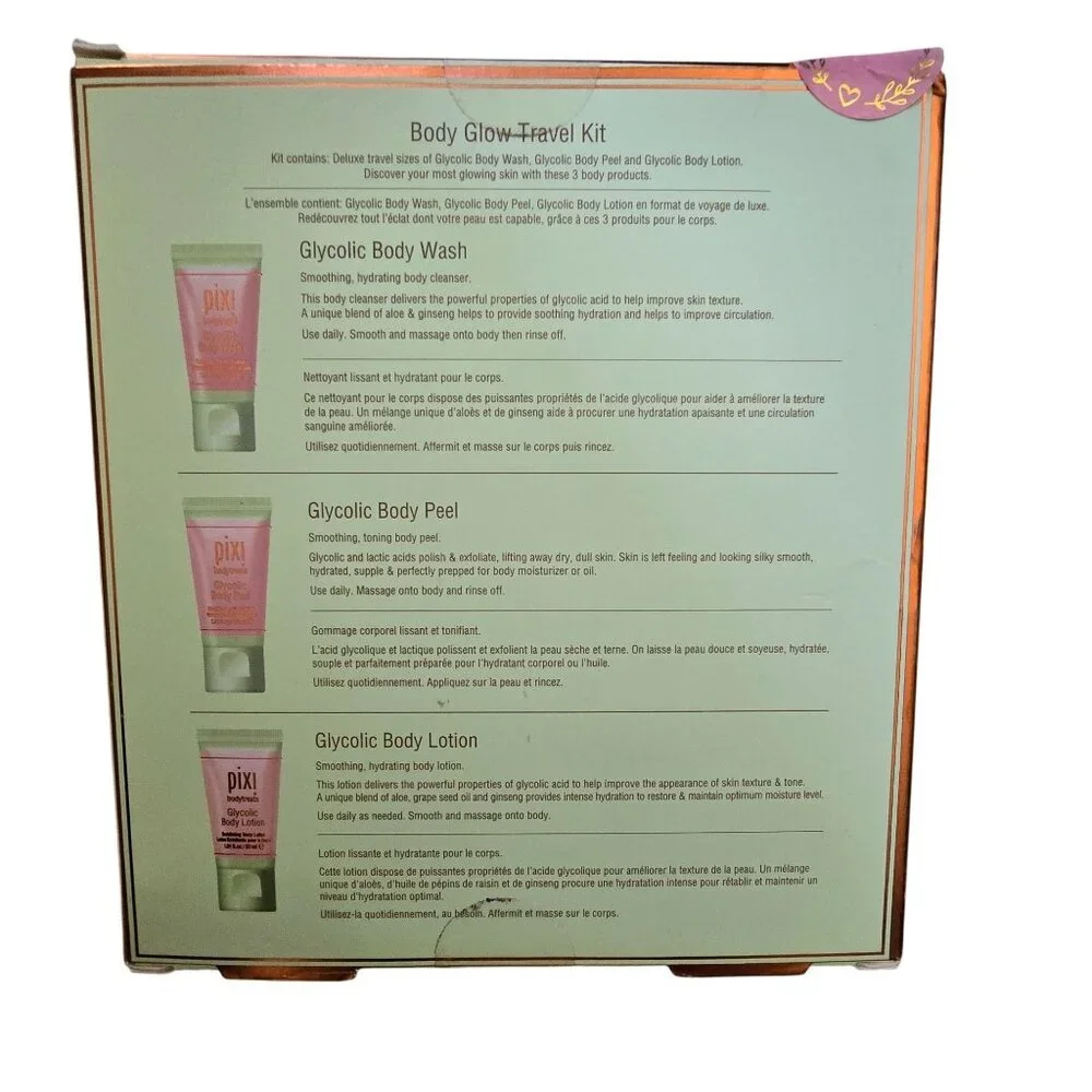 Pixi By Petra Beauty Set: Body Glow Travel Kit Endless Brow Gel Pen & Shea Butte